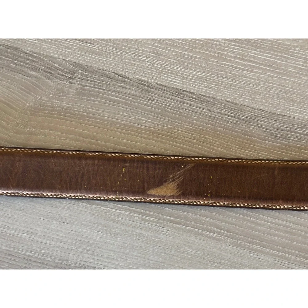 VTG Tony Lama Small Western Leather Belt Brass Buckle Sundance Western‎ Style